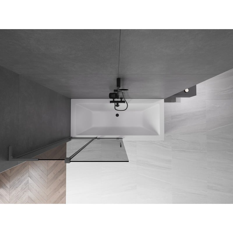 Mexen Velar L 2-wing sliding bath screen 100 x 150 cm, graphite, gun metal - 896-100-003-41-95