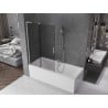 Mexen Velar L 2-wing sliding bath screen 110 x 150 cm, graphite, brushed nickel - 896-110-003-41-97