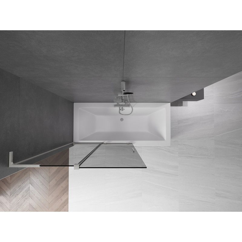 Mexen Velar L 2-wing sliding bath screen 110 x 150 cm, graphite, brushed nickel - 896-110-003-41-97