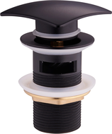 Mexen square click-clack plug with overflow, Black - 79926-70