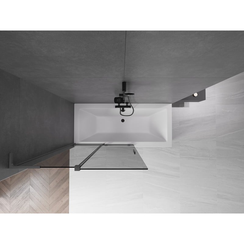 Mexen Velar L bath screen 2-wing sliding 110 x 150 cm, graphite, gun metal - 896-110-003-41-95