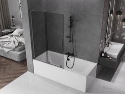 Mexen Velar L 2-wing sliding bath screen 110 x 150 cm, graphite, brushed gun gray - 896-110-003-41-66