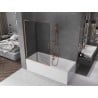 Mexen Velar L Two-wing Sliding Bath Screen 110 x 150 cm, Graphite, Brushed Copper - 896-110-003-41-65