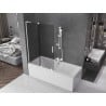 Mexen Velar L sliding bath screen, 2-panel, 110 x 150 cm, graphite, white - 896-110-003-41-20