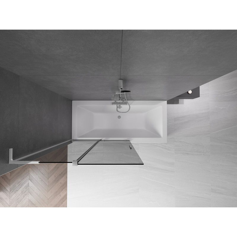 Mexen Velar L 2-wing Sliding Bath Screen 110 x 150 cm, Graphite, Chrome - 896-110-003-41-01