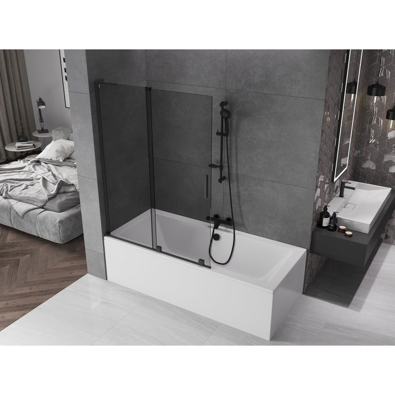 Mexen Velar L 2-panel sliding bath screen 120 x 150 cm, graphite, black - 896-120-003-41-70