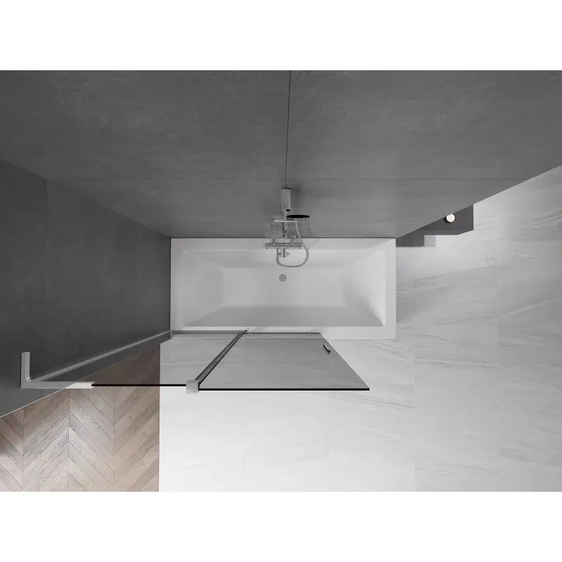 Mexen Velar L 2-wing sliding bath screen 120 x 150 cm, graphite, chrome - 896-120-003-41-01