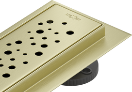 Mexen Flat 360° M12 60 cm Rotational Linear Drain, Brushed Gold - 1A21060-40