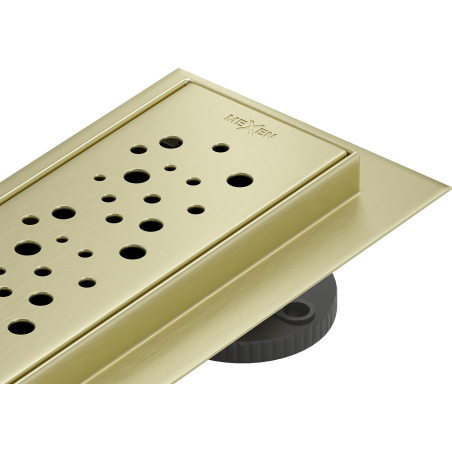 Mexen Flat 360° M12 70 cm Rotating Linear Drain, Brushed Gold - 1A21070-40