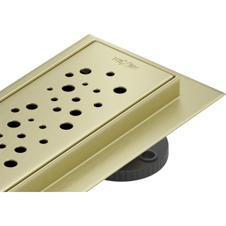 Mexen Flat 360° M12 Linear Rotating Drain 90 cm, Gold Brushed - 1A21090-40