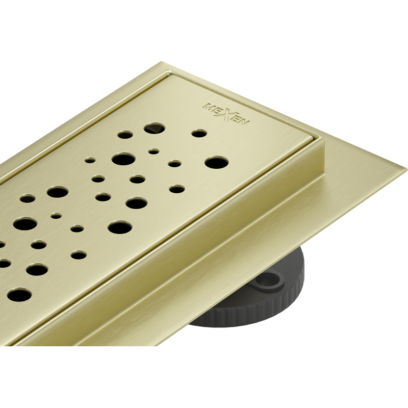 Mexen Flat 360° M12 100 cm Rotating Linear Drain, Brushed Gold - 1A21100-40
