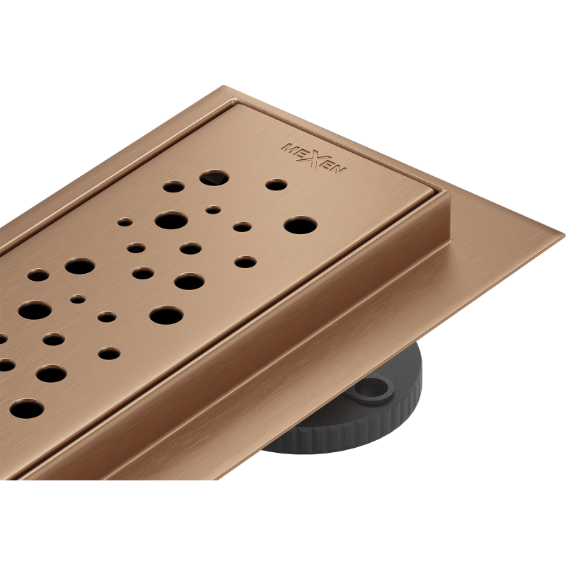 Mexen Flat 360° M12 80 cm rotary linear drain, brushed copper - 1C21080-40