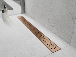 Mexen Flat 360° M12 Rotating Linear Drain 90 cm, Brushed Copper - 1C21090-40