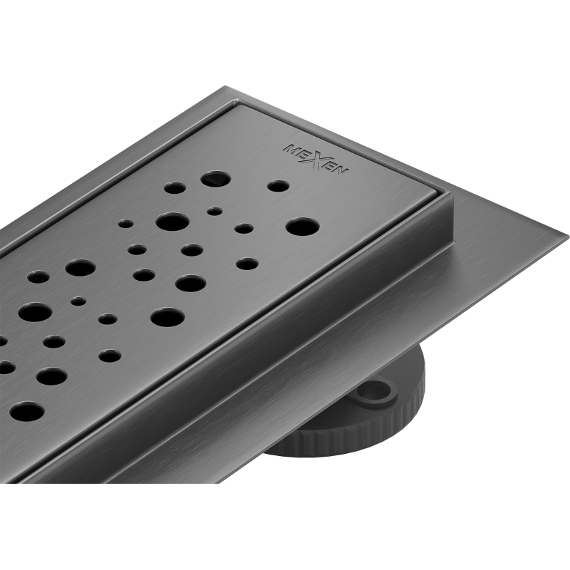 Mexen Flat 360° M12 Rotating Linear Drain 90 cm, Gun Gray Brushed - 1E21090-40