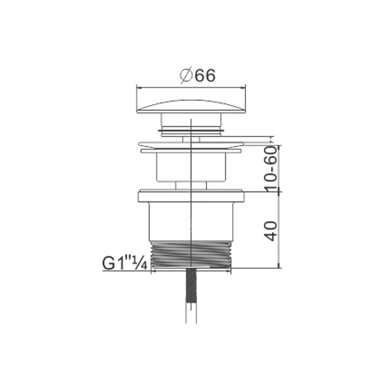 Mexen universal click-clack plug, gold - 79930-50