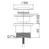 Mexen universal click-clack plug, gold - 79930-50