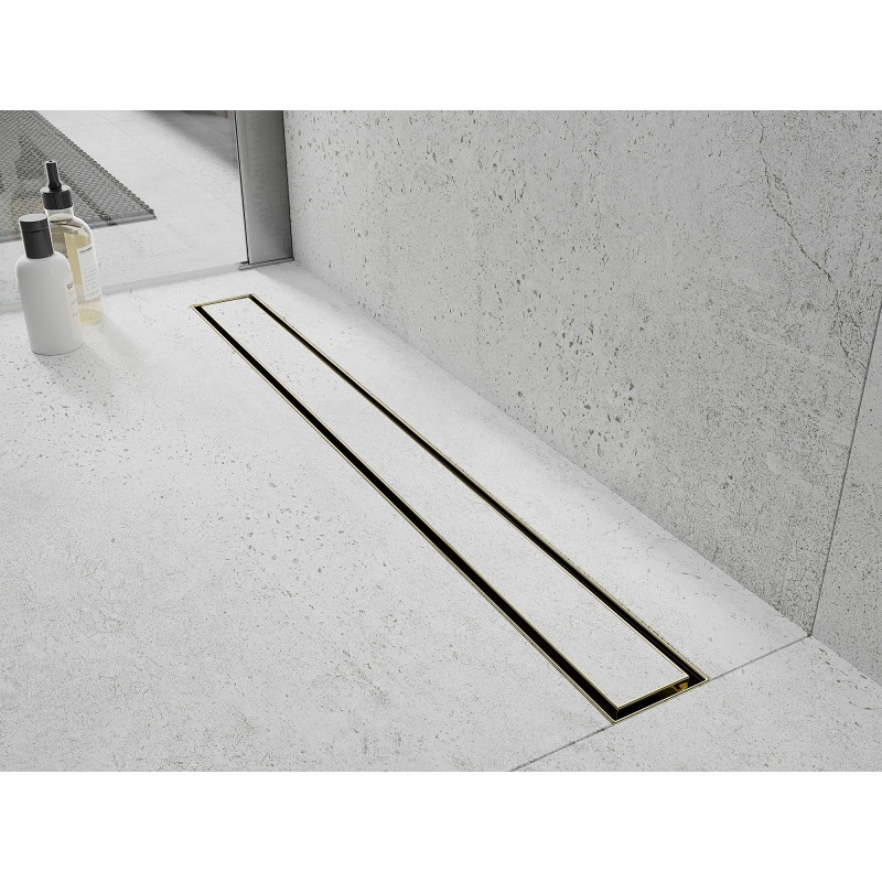 Mexen Flat 360° M13 2-in-1 Rotating Linear Drain 100 cm, Gold - 1510100-40