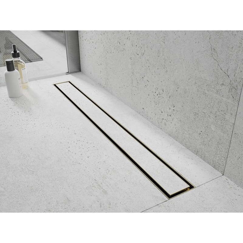 Mexen Flat 360° M13 Rotational Linear Drain 2-in-1 100 cm, Gold - 1510100-40