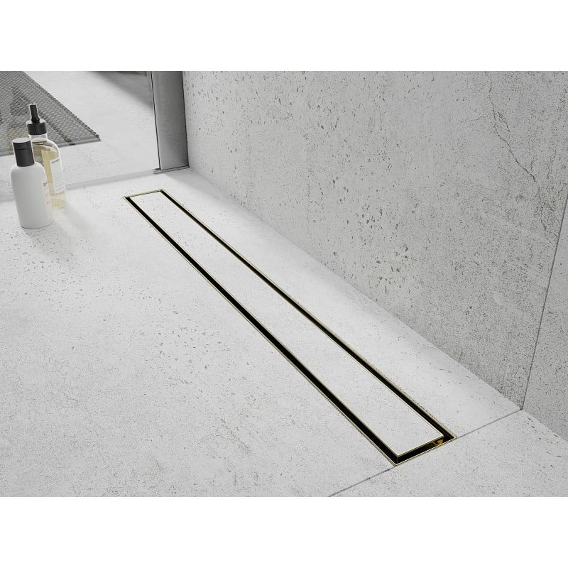 Mexen Flat 360° M13 Rotating Linear Drain 2-in-1 90 cm, Gold - 1510090-40
