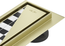 Mexen Flat 360° M13 2-in-1 Rotating Linear Drain 80 cm, Brushed Gold - 1A10080-40