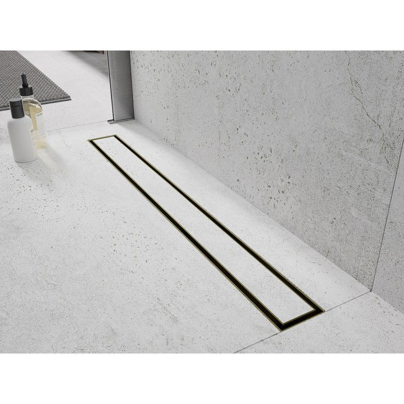 Mexen Flat 360° M13 Linear Rotating Drain 2-in-1 100 cm, Brushed Gold - 1A10100-40