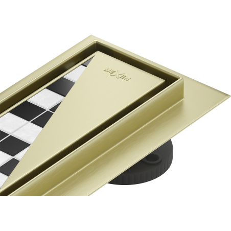 Mexen Flat M13 Linear Drain 2-in-1 130 cm, Brushed Gold - 1A10130