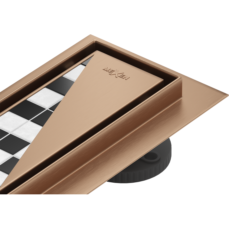 Mexen Flat 360° M13 rotary linear drain 2-in-1 80 cm, brushed copper - 1C10080-40