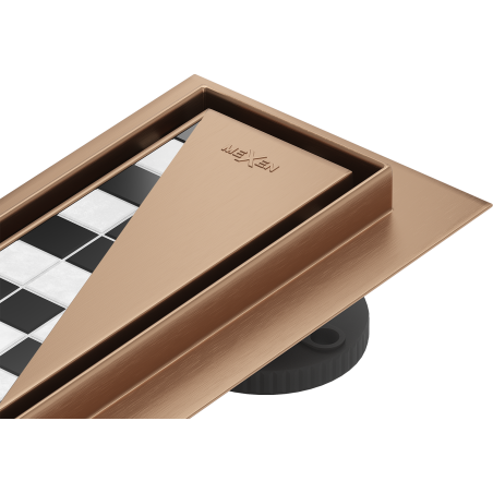 Mexen Flat 360° M13 2-in-1 Rotational Linear Drain 100 cm, Brushed Copper - 1C10100-40