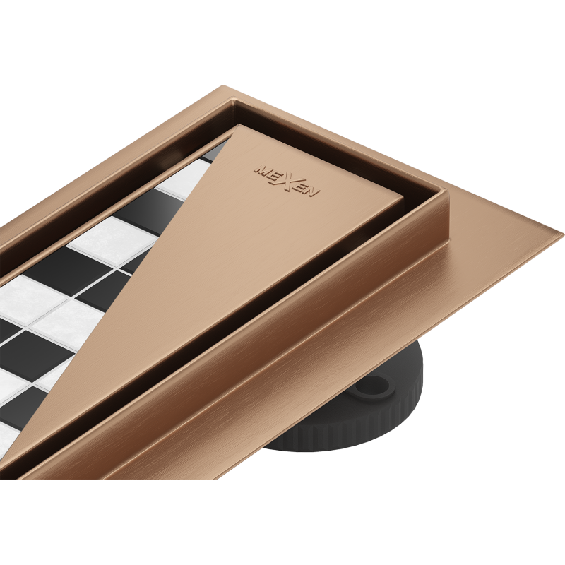 Mexen Flat M13 Linear Drain 2-in-1 50 cm, Brushed Copper - 1C10050-15