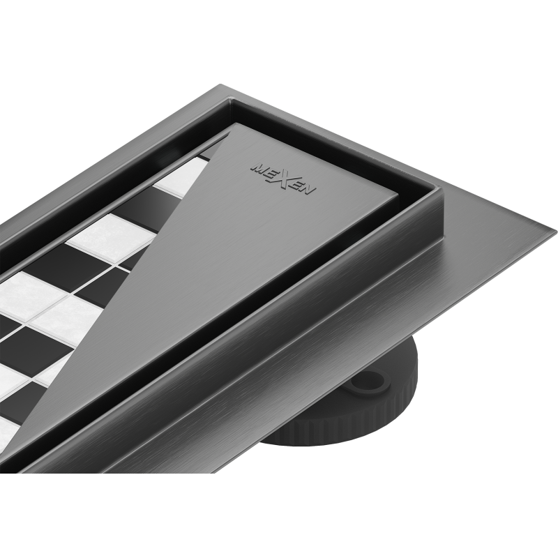 Mexen Flat 360° M13 rotary 2-in-1 linear drain 50 cm, brushed gun gray - 1E10050-40