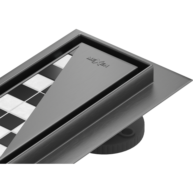 Mexen Flat M13 linear drain 2-in-1 90 cm, brushed gun gray - 1E10090-15