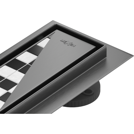 Mexen Flat M13 linear drain 2-in-1 130 cm, gun gray brushed - 1E10130