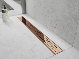 Mexen Flat 360° M15 Rotary Linear Drain 100 cm, Rose Gold - 1624100-40