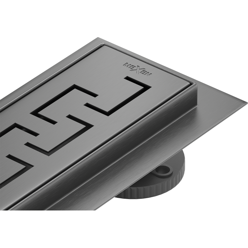 Mexen Flat 360° M15 90 cm Rotating Linear Drain, Brushed Gun Gray - 1E24090-40