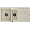 Mexen Andres 1.5-compartment granite sink with a drip tray 1000 x 500 mm, Beige, siphon Black - 6515101510-69-B