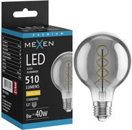 Mexen Vintis LED Filament Spiral Bulb E27, G80, 8W, Warm - 2700K, 510 lm, Smoke - L165-E27-0827-70