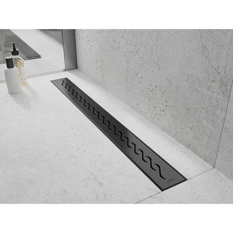 Mexen Flat 360° M18 80 cm Rotating Linear Drain, Black - 1723080-40