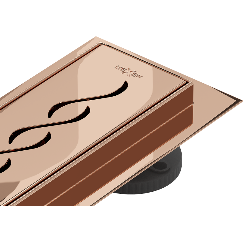 Mexen Flat 360° M18 Rotating Linear Drain 50 cm, Rose Gold - 1623050-40