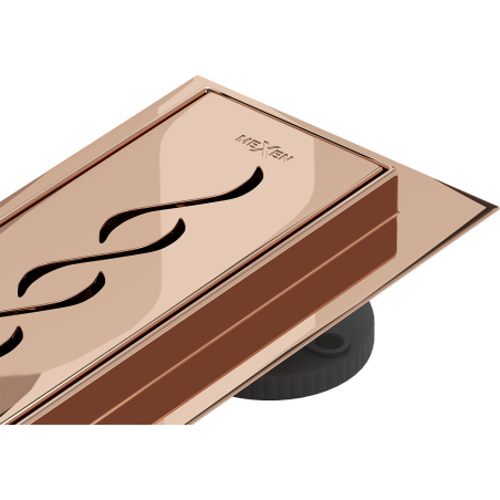 Mexen Flat 360° M18 Rotating Linear Drain 90 cm, Rose Gold - 1623090-40