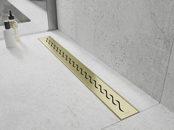 Mexen Flat M18 linear drain 80 cm, brushed gold - 1A23080-15
