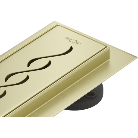 Mexen Flat 360° M18 Rotating Linear Drain 60 cm, Brushed Gold - 1A23060-40