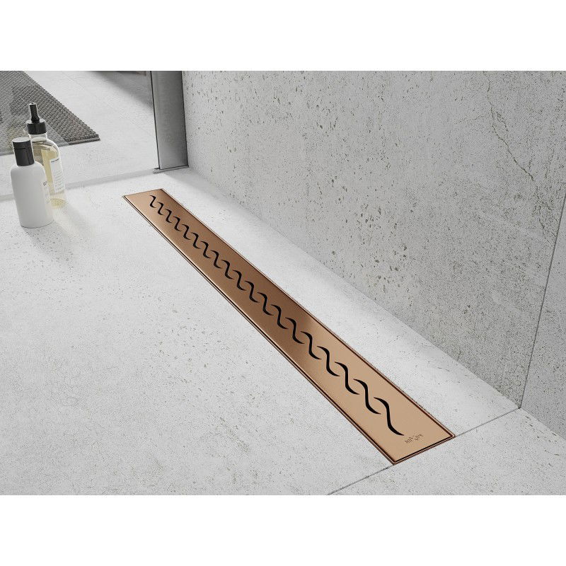 Mexen Flat 360° M18 50 cm Rotating Linear Drain, Brushed Copper - 1C23050-40