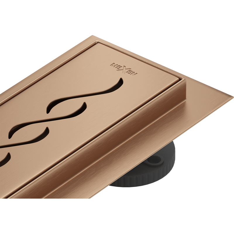 Mexen Flat 360° M18 60 cm Rotating Linear Drain, Brushed Copper - 1C23060-40