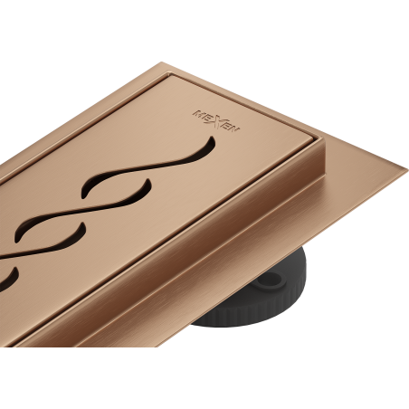 Mexen Flat 360° M18 Rotary Linear Drain 90 cm, Brushed Copper - 1C23090-40