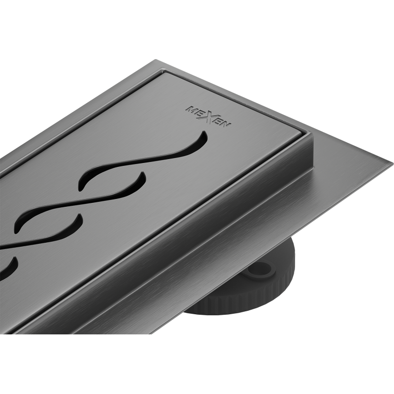 Mexen Flat 360° M18 rotary linear drain 90 cm, gun gray brushed - 1E23090-40