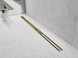 Mexen Flat 360° Slim 120 cm Rotating Linear Drain, Gold - 1541120