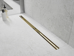 Mexen Flat 360° Slim rotary linear drain 70 cm, gold - 1541070