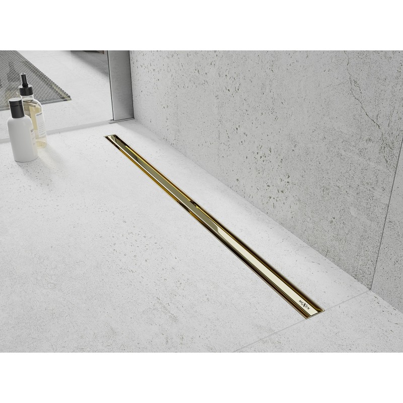 Mexen Flat 360° Slim rotary linear drain 60 cm, gold - 1541060