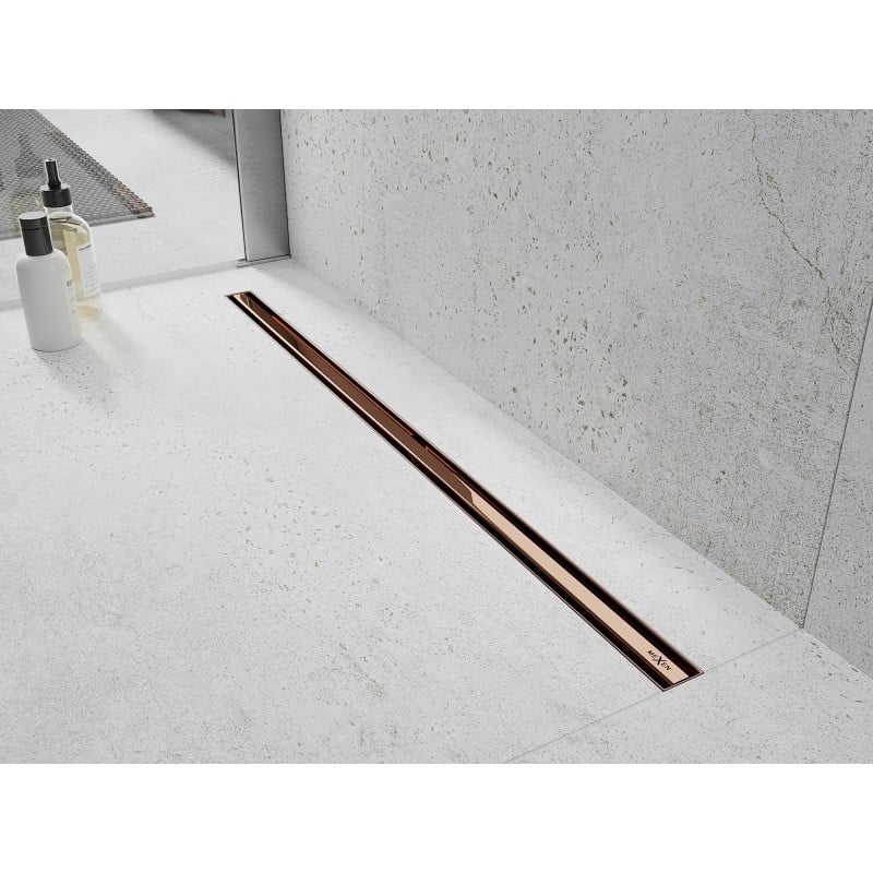 Mexen Flat 360° Slim 80 cm Rotatable Linear Drain, Rose Gold - 1641080