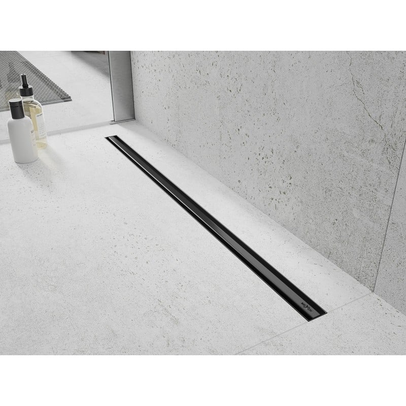 Mexen Flat 360° Slim 130 cm Rotatable Linear Shower Drain, Black - 1741130